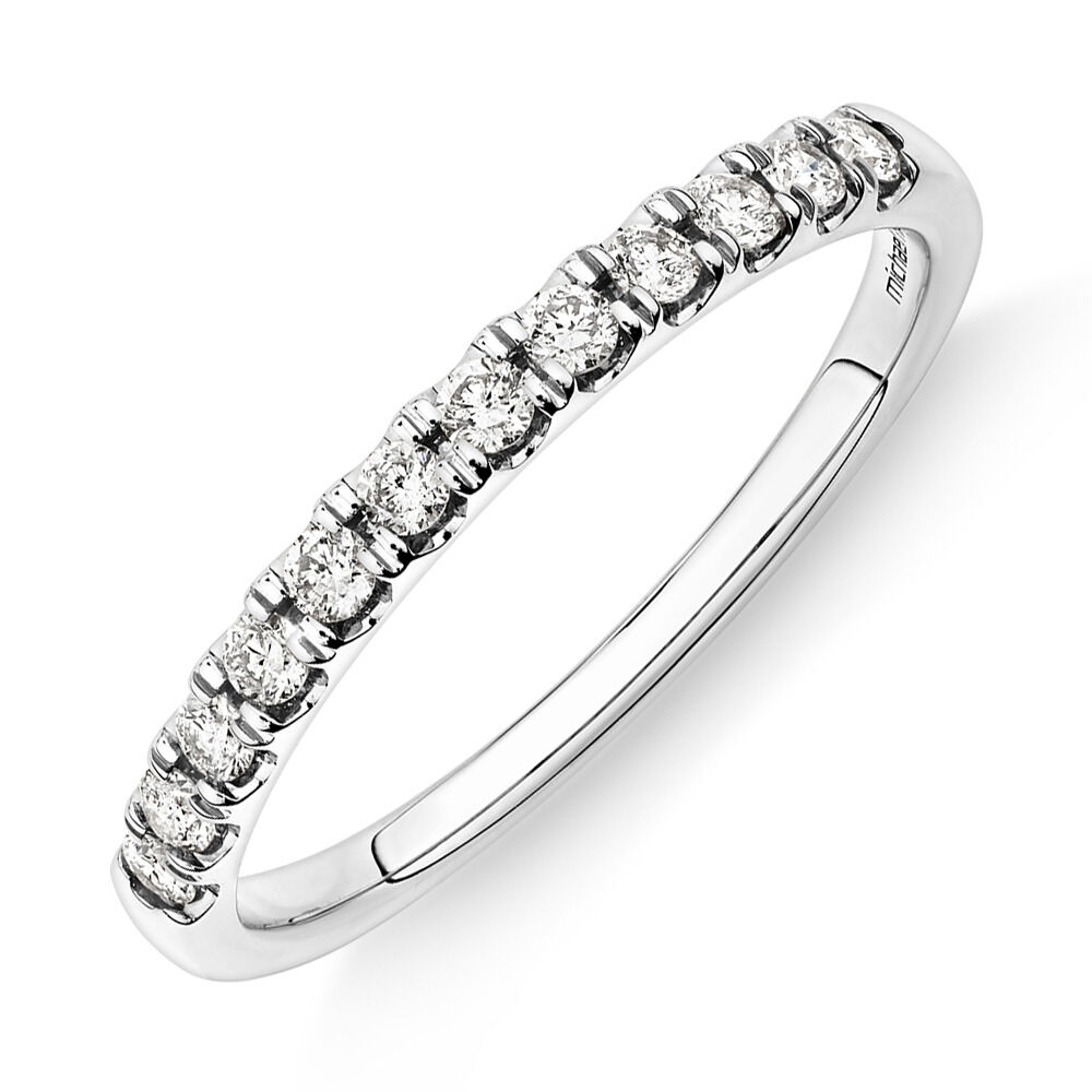 Wedding Band with 1/4 Carat TW of Diamonds in 14ct White Gold