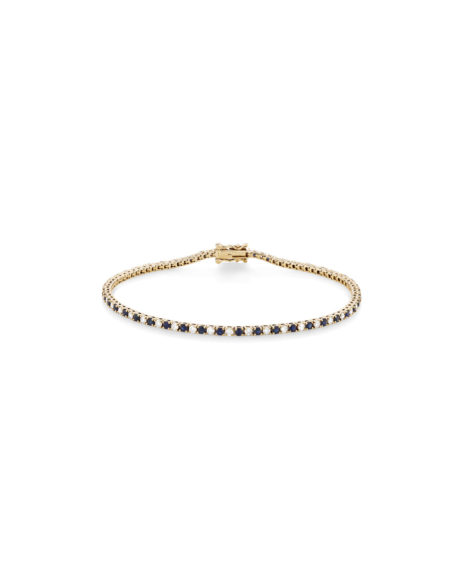 Tennis Bracelet with Sapphire 1 Carat TW of Diamonds in 10kt Yellow Gold