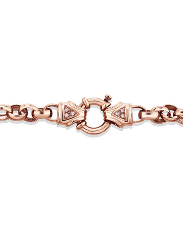 19cm (7.5") 7mm-7.5mm Width Diamond Set Belcher Bracelet in 10kt Rose Gold 19cm (7.5") 7mm-7.5mm Width Diamond Set Belcher Bracelet in 10kt Rose Gold