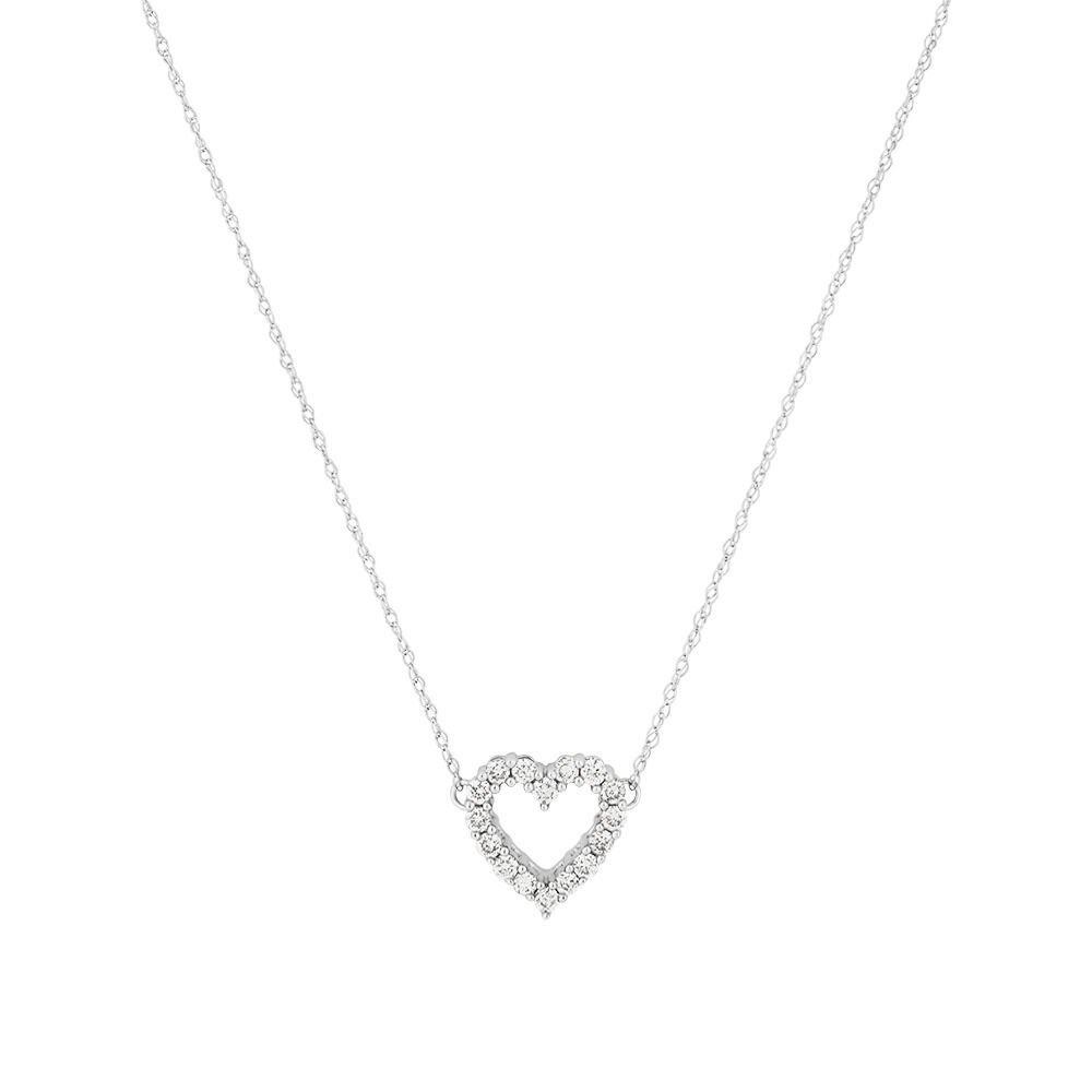 Heart Pendant with 0.25 Carat TW Diamonds in 10kt White Gold