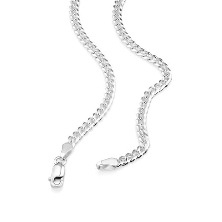 50cm (20") 3mm-3.5mm Width Curb Chain in Sterling Silver 50cm (20") 3mm-3.5mm Width Curb Chain in Sterling Silver
