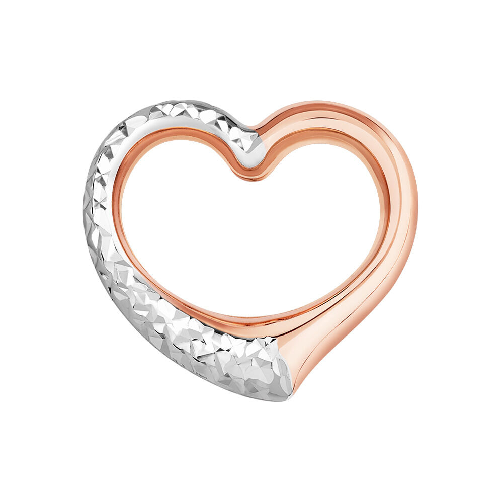 Heart Pendant in 10ct White & Rose Gold