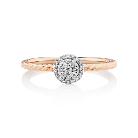 Promise Ring with 0.13 Carat TW of Diamonds in 10ct Rose Gold Promise Ring with 0.13 Carat TW of Diamonds in 10ct Rose Gold