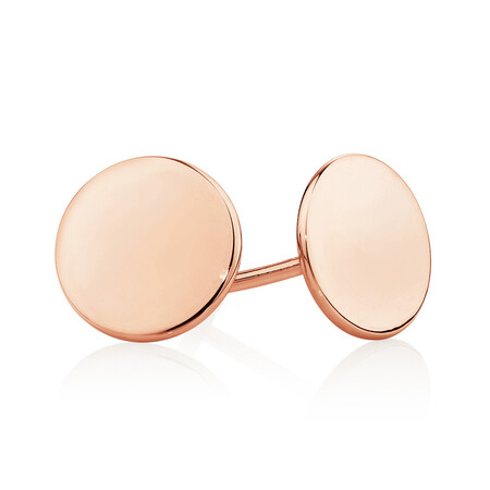 Circle Stud Earrings in 10ct Rose Gold Circle Stud Earrings in 10ct Rose Gold