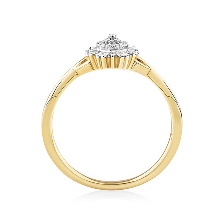 Evermore Promise Ring with 0.10TW of Diamonds in 10kt Yellow Gold/Rhodium Evermore Promise Ring with 0.10TW of Diamonds in 10kt Yellow Gold/Rhodium