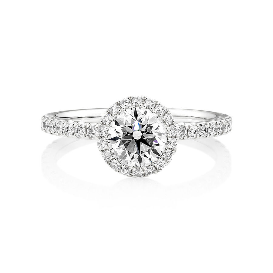 Sir Michael Hill Designer Halo Engagement Ring with 1.36 Carat TW of ...
