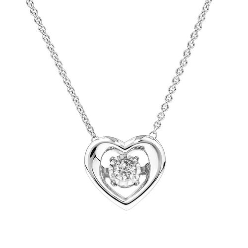 Everlight Heart Pendant with Diamonds in Sterling Silver