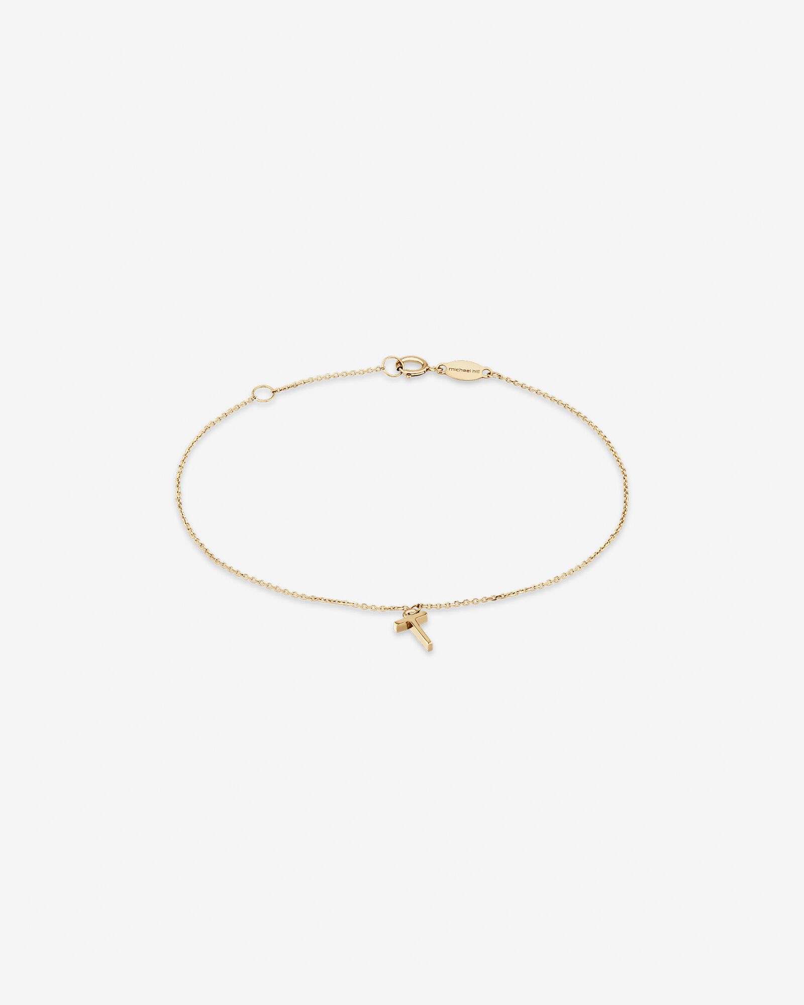 19cm (7.5") T Initial Bracelet in 10kt Yellow Gold