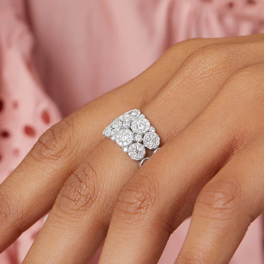 Bubble Ring with 2 Carat TW of Diamonds in 14ct White Gold