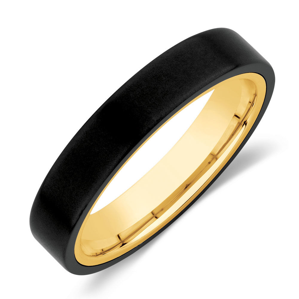 Ring in Black Titanium & 10ct Yellow Gold