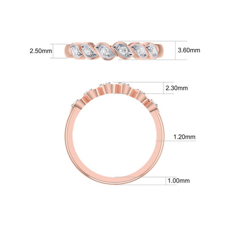 Wedding Band with Diamonds in 10ct Rose Gold