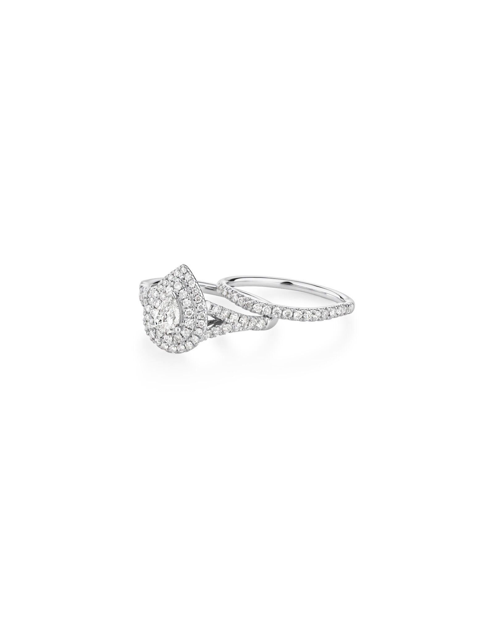 Bridal Set with 1 Carat TW of Diamonds in 14ct White Gold