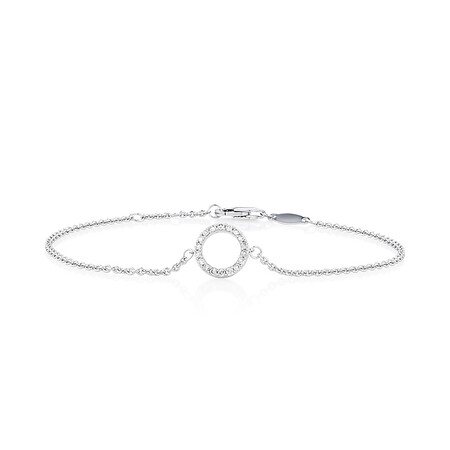 19cm (7") Bracelet with 0.16 Carat TW of Diamonds in 10ct White Gold 19cm (7") Bracelet with 0.16 Carat TW of Diamonds in 10ct White Gold