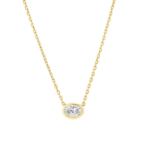 Laboratory-Created 0.23 Carat TW Diamond Solitaire Pendant in 10kt Yellow Gold