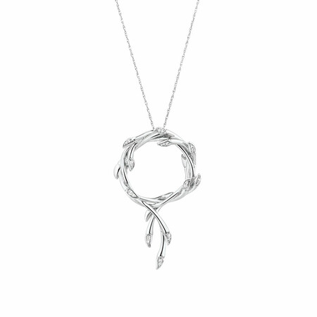 Willow Twist Pendant with Diamonds in Sterling Silver