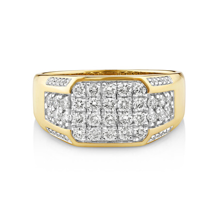Men's Ring with 1 Carat TW of Diamonds in 10kt White & Yellow Gold Men's Ring with 1 Carat TW of Diamonds in 10kt White & Yellow Gold
