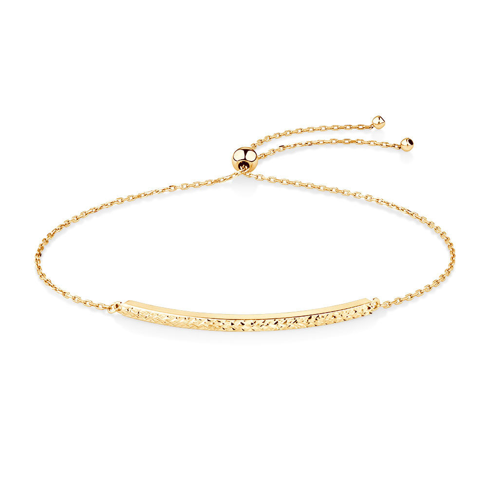 Adjustable Bar Bracelet in 10ct Yellow Gold