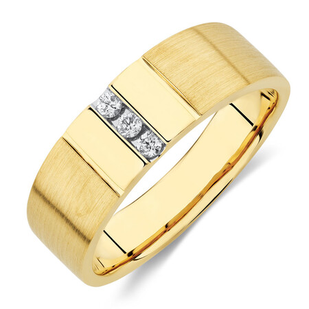Men's Diamond Set Ring in 10ct Yellow Gold Men's Diamond Set Ring in 10ct Yellow Gold