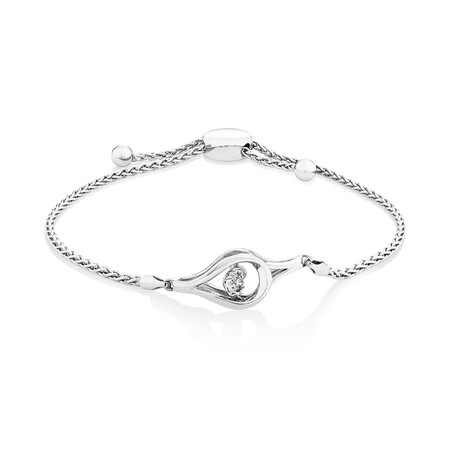 Everlight Adjustable Bracelet with a Diamond in Sterling Silver
