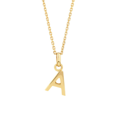 Initial Pendant with Chain in 10kt Yellow Gold