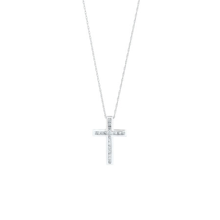 Cross Pendant With 1/4 Carat TW of Diamonds in 10ct White Gold Cross Pendant With 1/4 Carat TW of Diamonds in 10ct White Gold