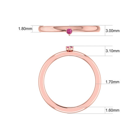 Stacker Ring with Pink Tourmaline in 10ct Rose Gold Stacker Ring with Pink Tourmaline in 10ct Rose Gold