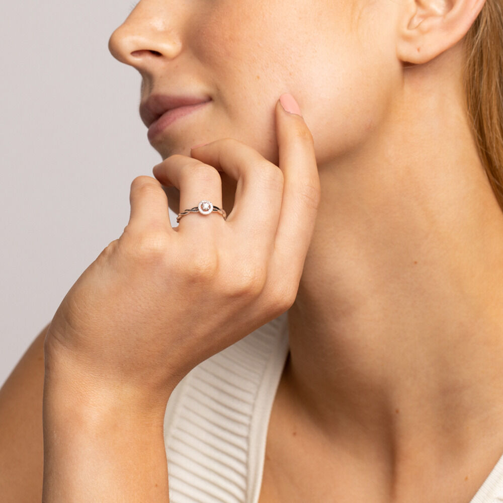 Promise Ring with 0.12 Carat TW of Diamonds in 10ct White Gold