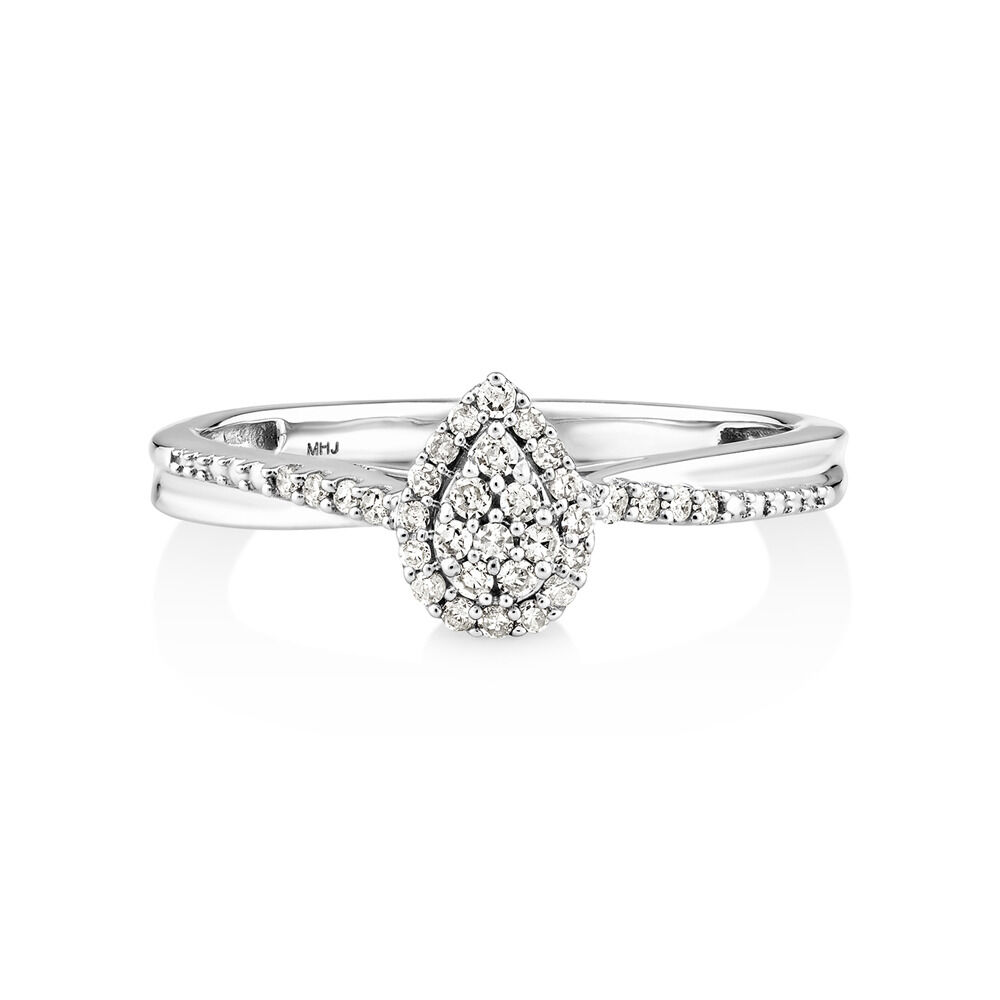 Promise Ring with 0.15 Carat TW of Diamonds in 10ct White Gold