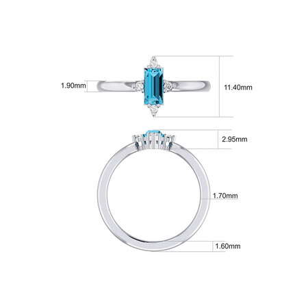 Stacker Ring with Diamonds & Blue Topaz in Sterling Silver Stacker Ring with Diamonds & Blue Topaz in Sterling Silver
