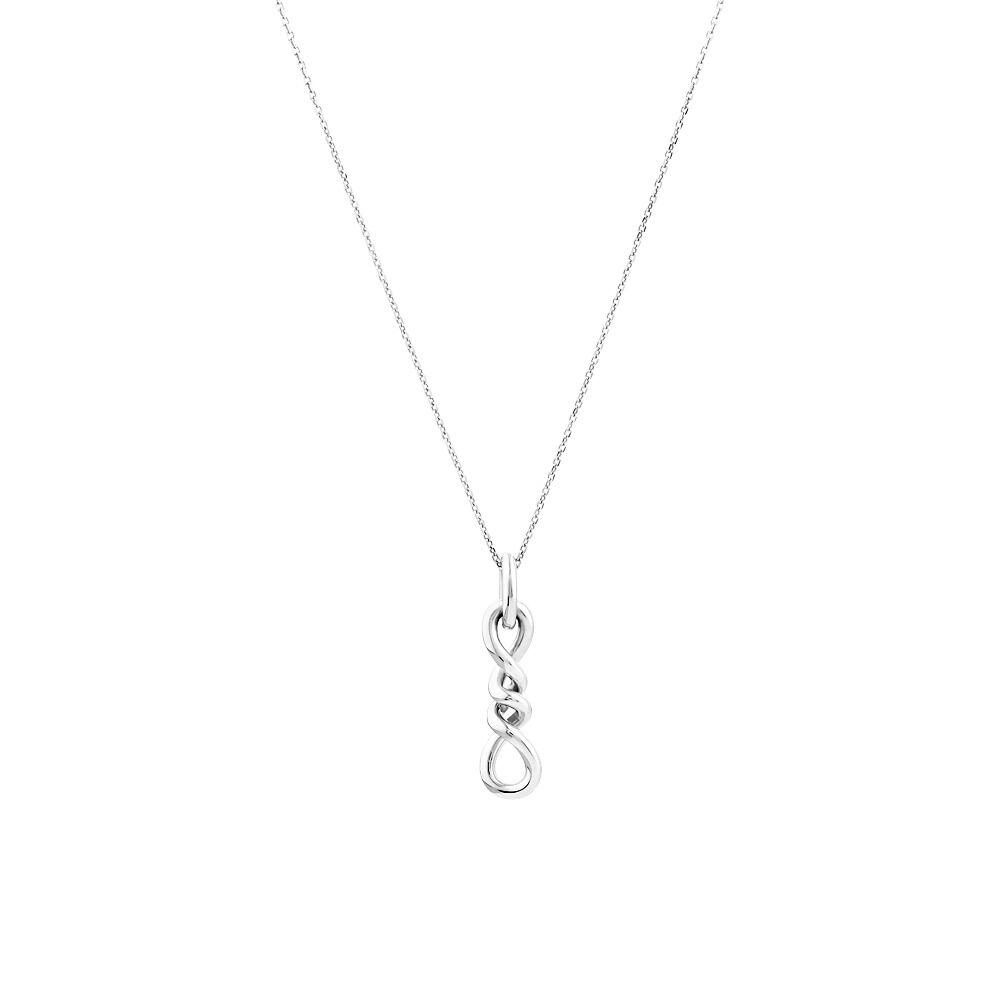 Double Vertical Loop Pendant In Sterling Silver
