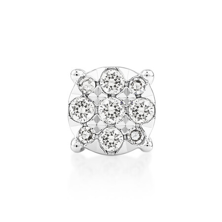 Men's Stud Earring with .12 Carat TW of Diamonds in 10kt White Gold