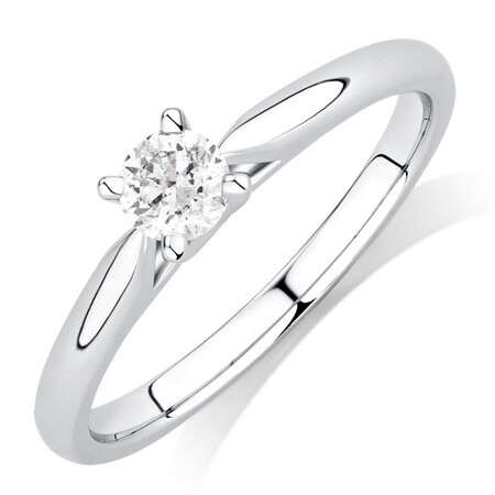 Evermore 0.34 Carat Solitaire Diamond Ring in 14kt White Gold