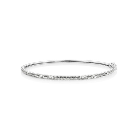 Pave Bangle with 0.50 Carat TW of Diamonds in 10ct White Gold Pave Bangle with 0.50 Carat TW of Diamonds in 10ct White Gold