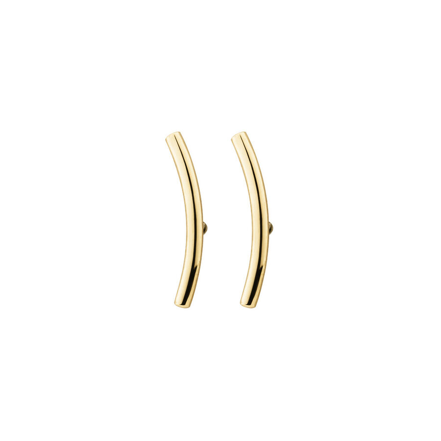 Curved Bar Stud Earrings in 10ct Yellow Gold