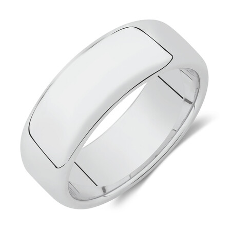 8mm Round Edge Ring in Sterling Silver
