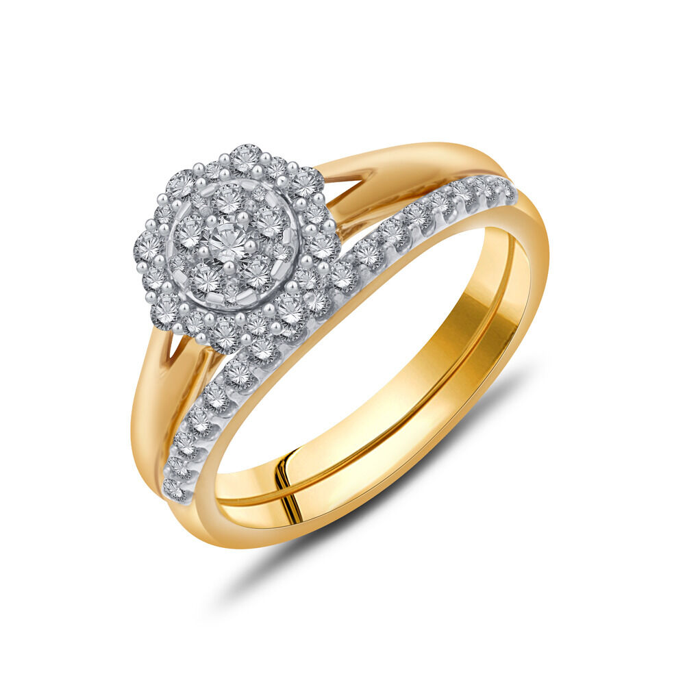 Bridal Set with 1/2 Carat TW of Diamonds in 10ct Yellow & White Gold