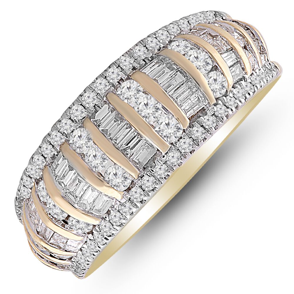 Ring with 1.00 Carat TW of Diamonds in 10ct Yellow Gold