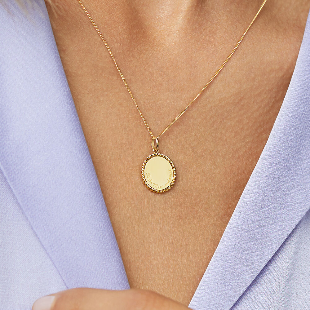 Gold engraved pendant clearance