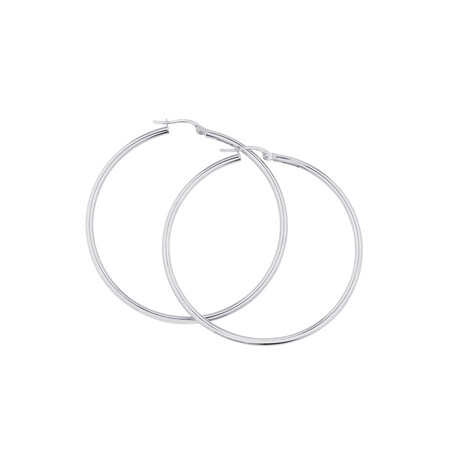 Hoop Earrings in 10ct White Gold Hoop Earrings in 10ct White Gold