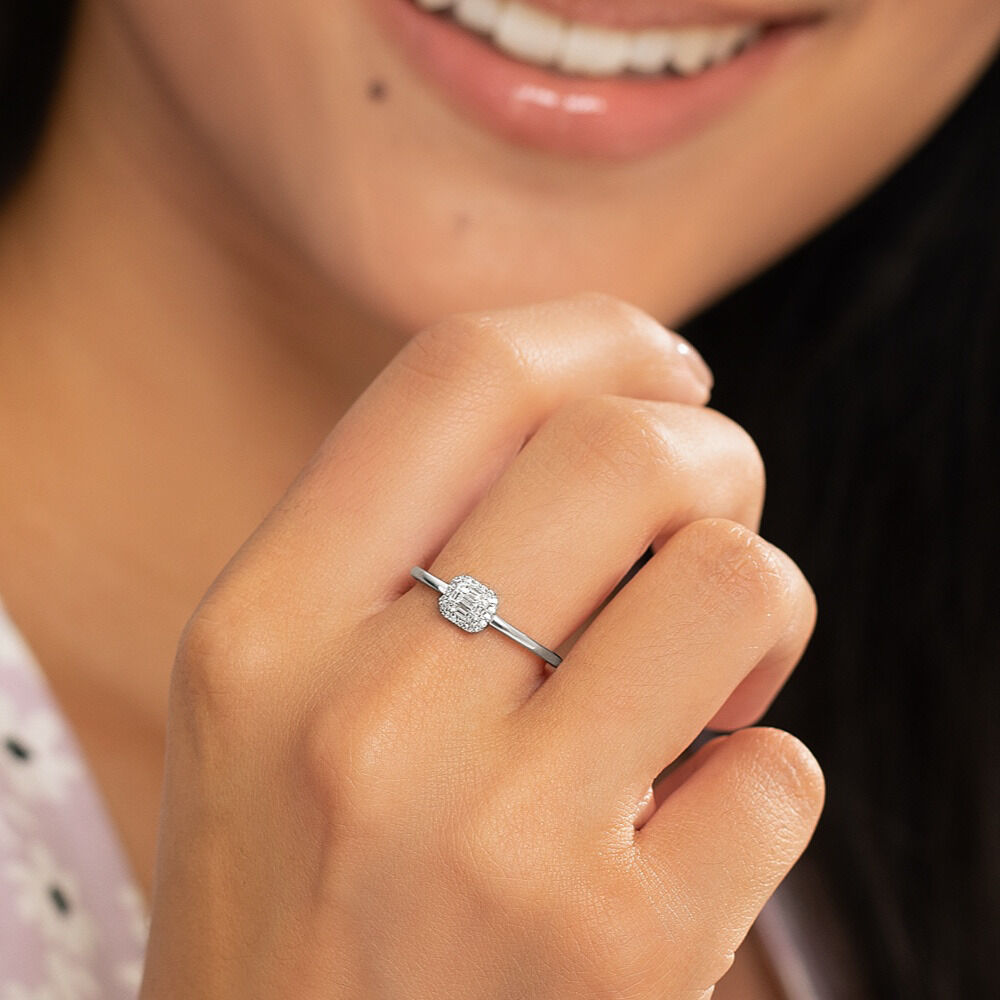 Evermore Promise Ring with 0.15 Carat TW of Diamonds in 10ct White Gold