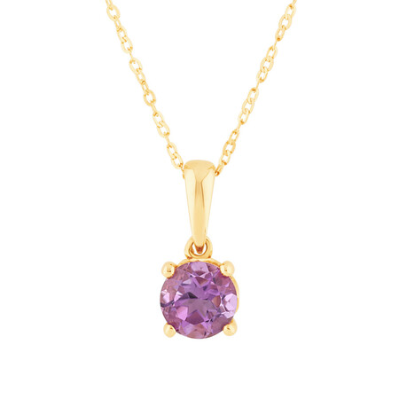 Pendant with Natural Amethyst in 10kt Yellow Gold