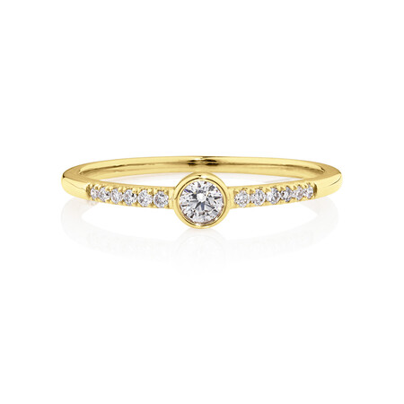 Promise Ring with 0.16 Carat TW of Diamonds in 10kt Yellow Gold Promise Ring with 0.16 Carat TW of Diamonds in 10kt Yellow Gold