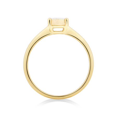 Ring with Natural White Opal in 10ct Yellow Gold Ring with Natural White Opal in 10ct Yellow Gold
