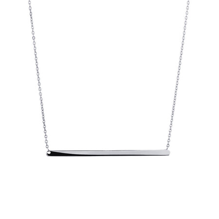 45cm (18") Bar Necklace in 10ct white Gold