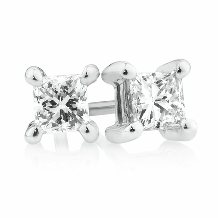 Stud Earrings with 0.33 Carat TW of Diamonds in 10kt White Gold