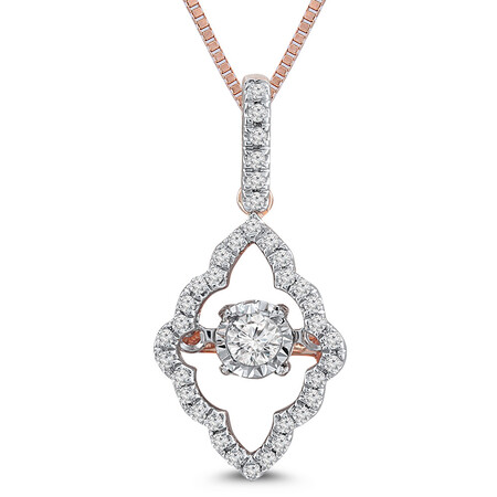 Everlight Pendant with 0.20 Carat TW of Diamonds in 10ct Rose Gold Everlight Pendant with 0.20 Carat TW of Diamonds in 10ct Rose Gold
