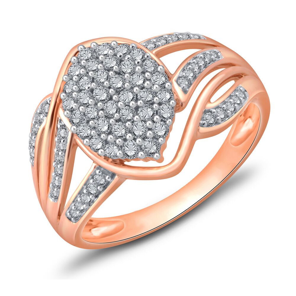 Cluster Ring with 0.50 Carat TW of Diamonds in 10ct Rose Gold