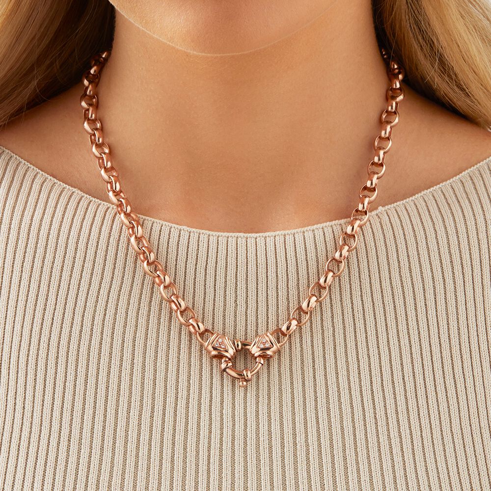 Rose gold cheap belcher necklace
