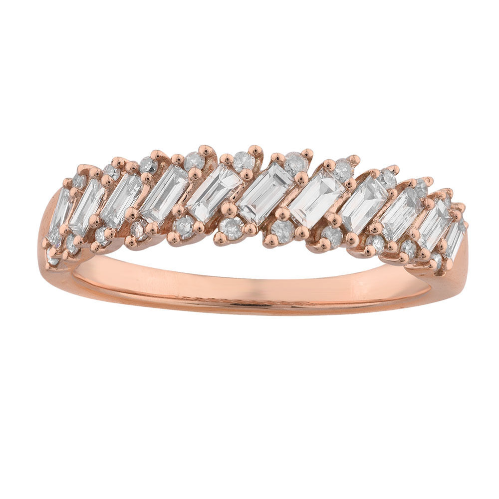 Ring with 1/2 Carat TW of Diamonds in 10ct Rose Gold