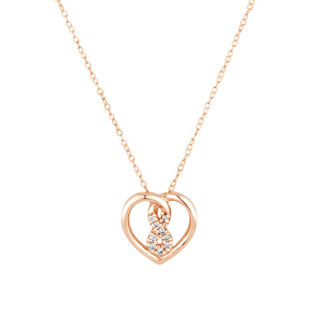 Mini Infinitas Pendant with Diamonds in 10kt Rose Gold Mini Infinitas Pendant with Diamonds in 10kt Rose Gold